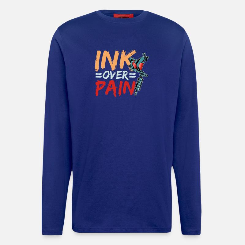 Ink Over Pain Tattoo Machine Design - Longsleeve - made by SPREAD  - Iconic Blue