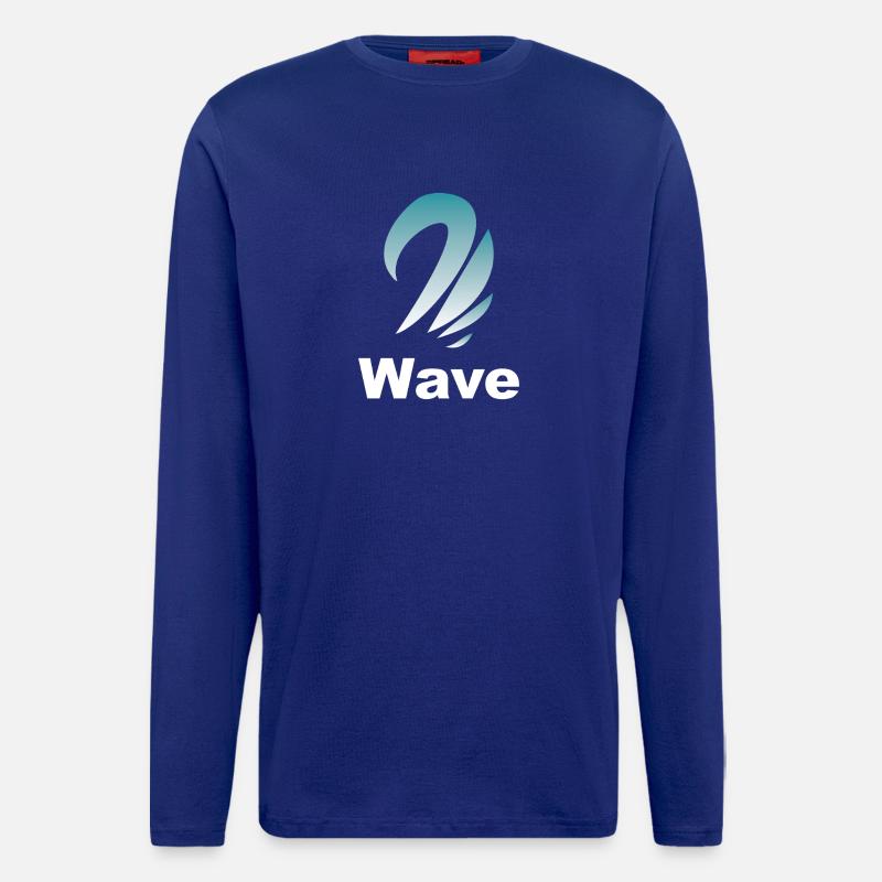 Wellengradient Logo Design - Langarmshirt - made by SPREAD  - Iconic Blue