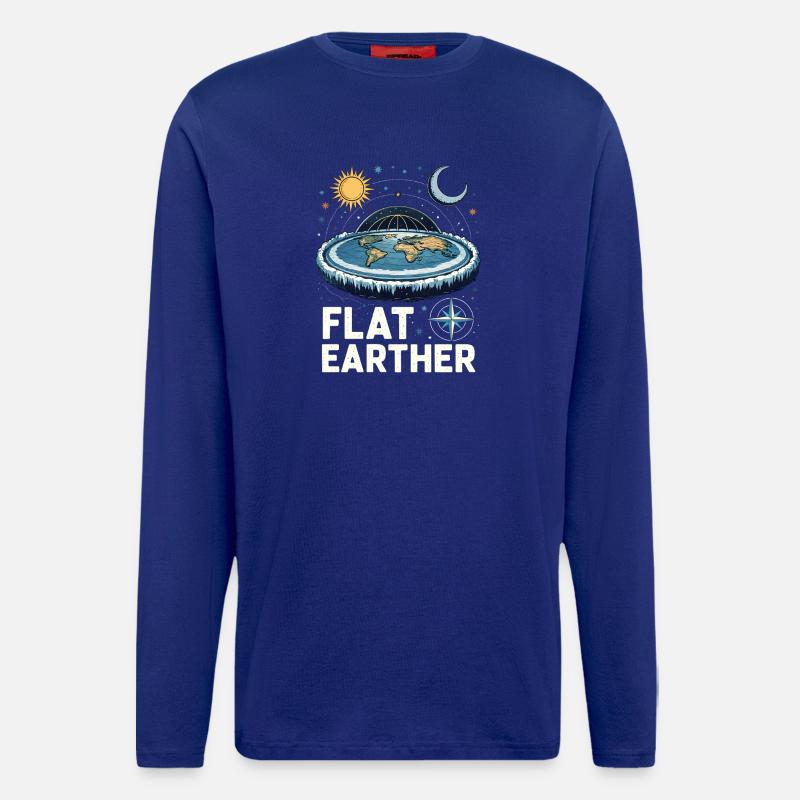Litteän maan ääriläiset - Organic Relaxed pitkähihainen paita Made in EU - Iconic Blue