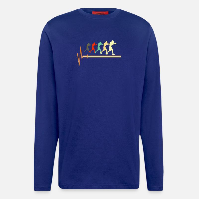 Boxing Heartbeat Evolution Retro Fighter Design - Longsleeve - made by SPREAD  - Iconic Blue