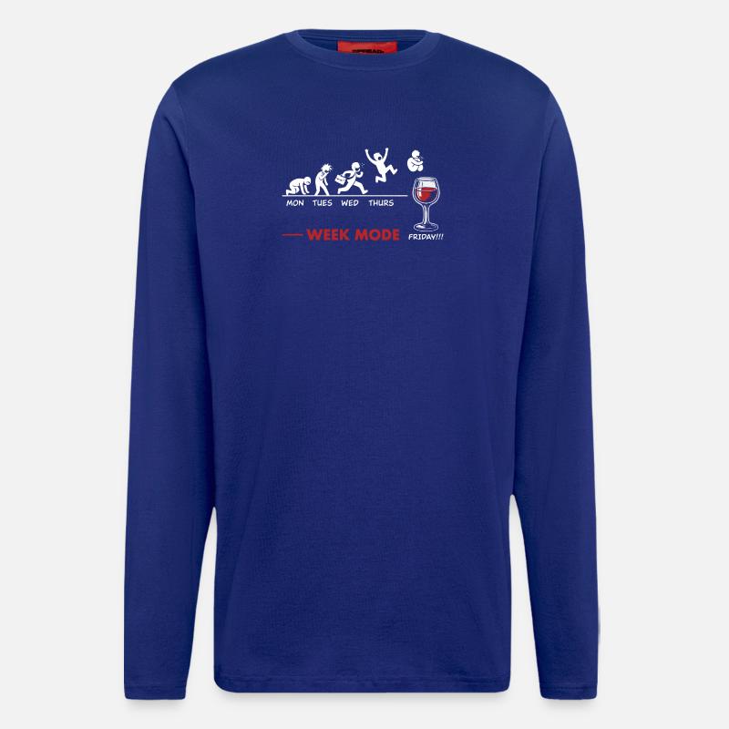 Vive le week-end - humour vin - Longsleeve - made by SPREAD  - Iconic Blue