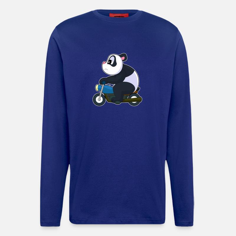 Panda Motorrad - Langarmshirt - made by SPREAD  - Iconic Blue