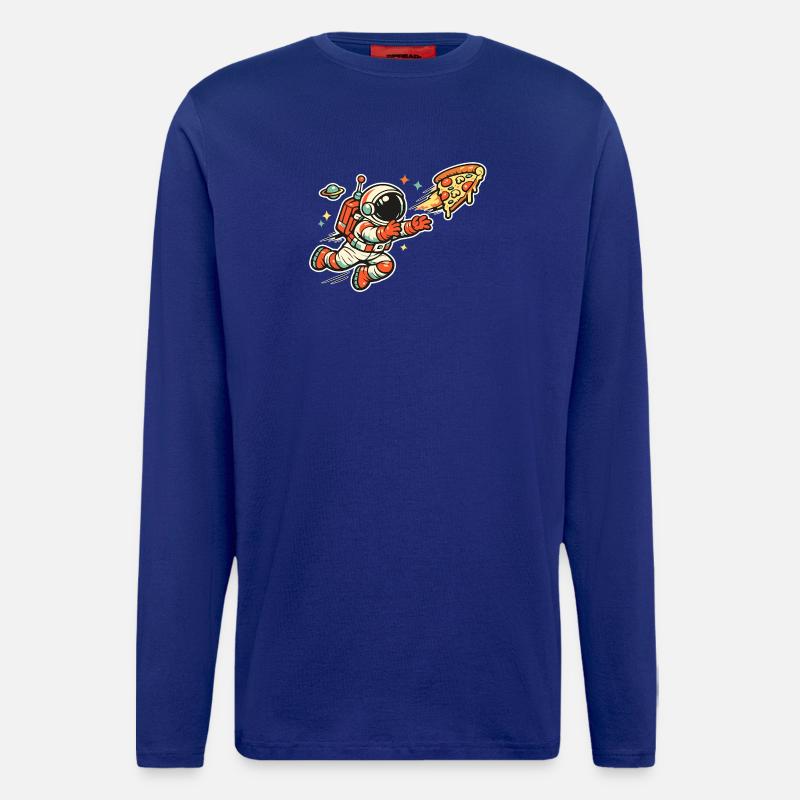 Astronaut auf Pizzajagd - Langarmshirt - made by SPREAD  - Iconic Blue