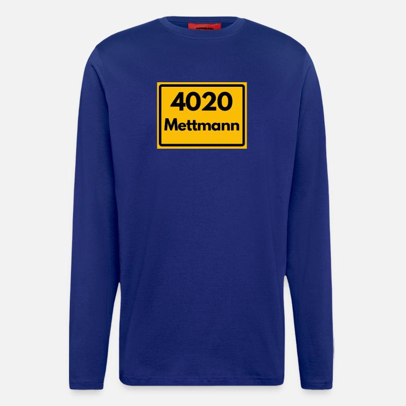 ANCIEN CODE POSTAL RETRO 4020 METTMANN - Manches longues bio décontracté fabriqué en UE - Iconic Blue