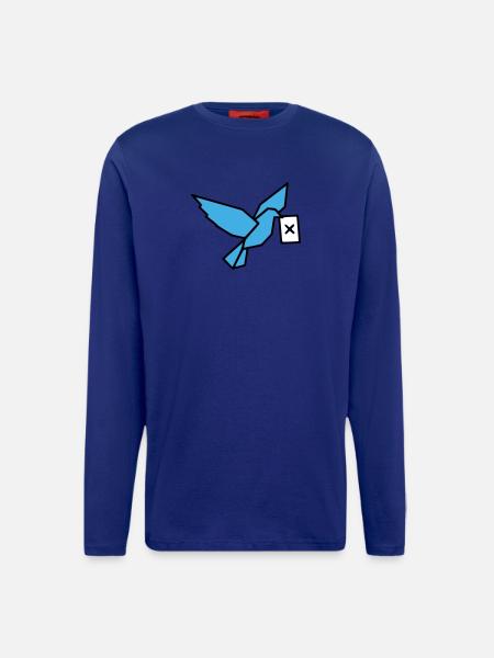 Brieftaube Wahlzettel Vogel Bunt - Langarmshirt - made by SPREAD - Iconic Blue