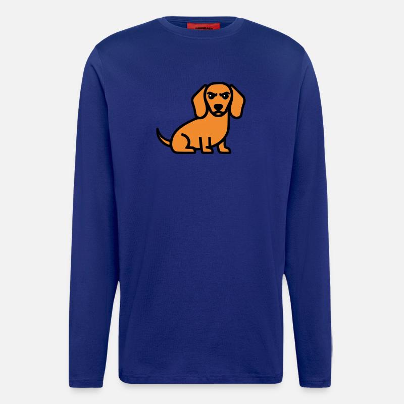 Dackel Hund Braun Comic - Langarmshirt - made by SPREAD  - Iconic Blue