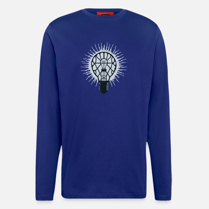 Leuchtende Idee: Inspirations-Glühbirne - Langarmshirt - made by SPREAD  - Iconic Blue