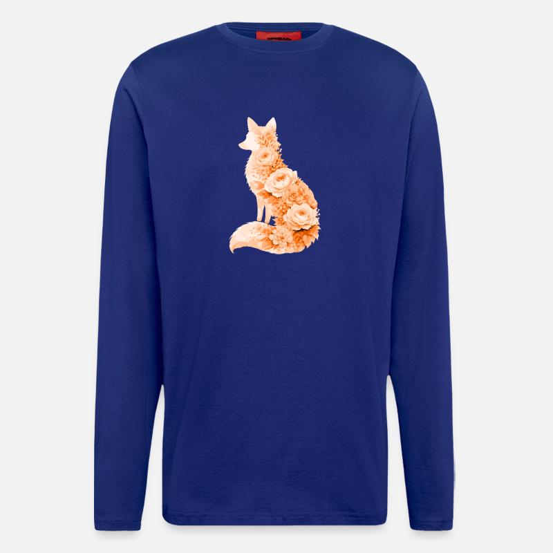 Fuchs Pastell Blumen Silhouette - Langarmshirt - made by SPREAD  - Iconic Blue