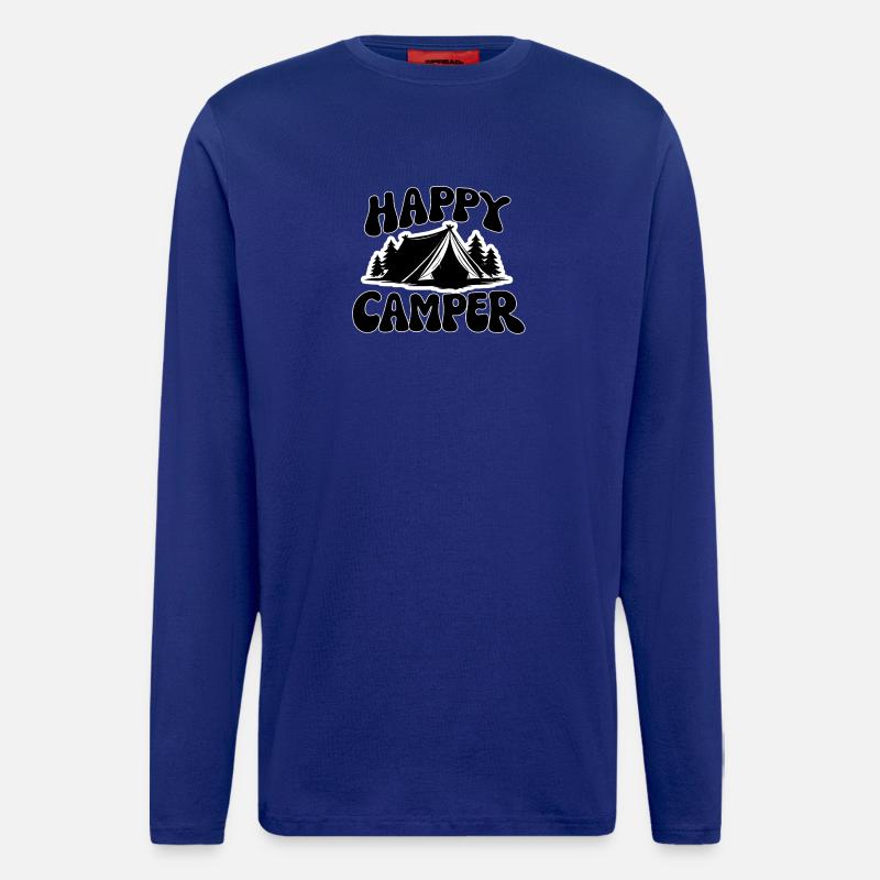 Fröhlicher Camper Zeltszene - Langarmshirt - made by SPREAD  - Iconic Blue