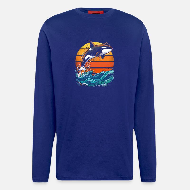 Orca at sunset - Longsleeve - made by SPREAD  - Iconic Blue