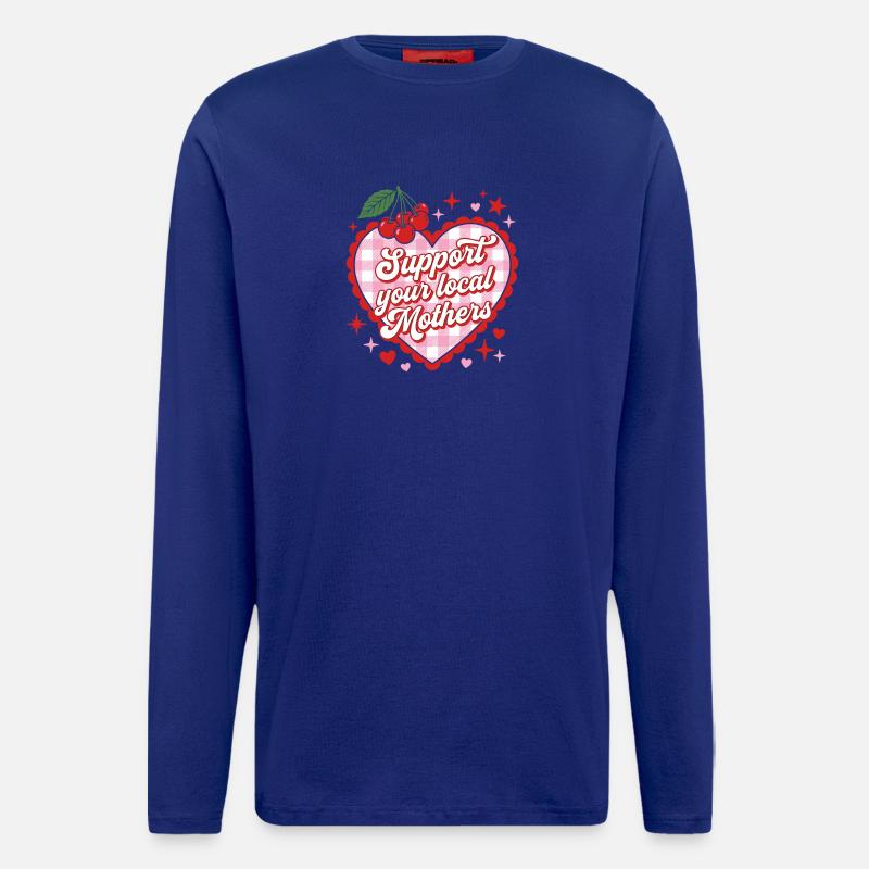 Support Local Moms Heart Design - Longsleeve - made by SPREAD  - Iconic Blue