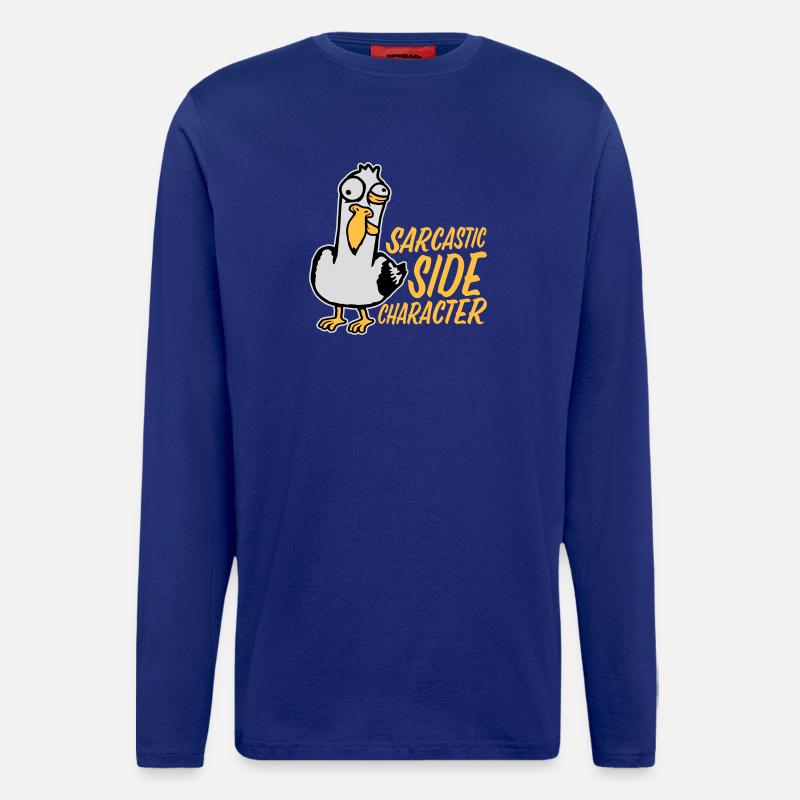 Crazy Seagull Sarcastic Side Character Funny - Longsleeve - made by SPREAD  - Iconic Blue