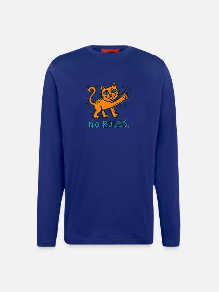 Cat Rebellion No Rules - Longsleeve - made by SPREAD  - Iconic Blue