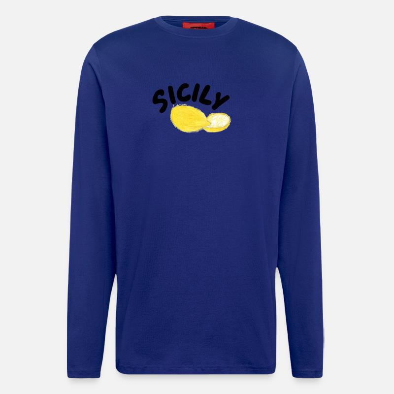 Sicily Lemons Illustration - Sicily - Longsleeve - made by SPREAD  - Iconic Blue