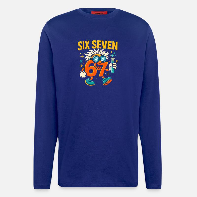 Six Seven 67 Science Humor Nerd Gift Idea - Longsleeve - made by SPREAD  - Iconic Blue