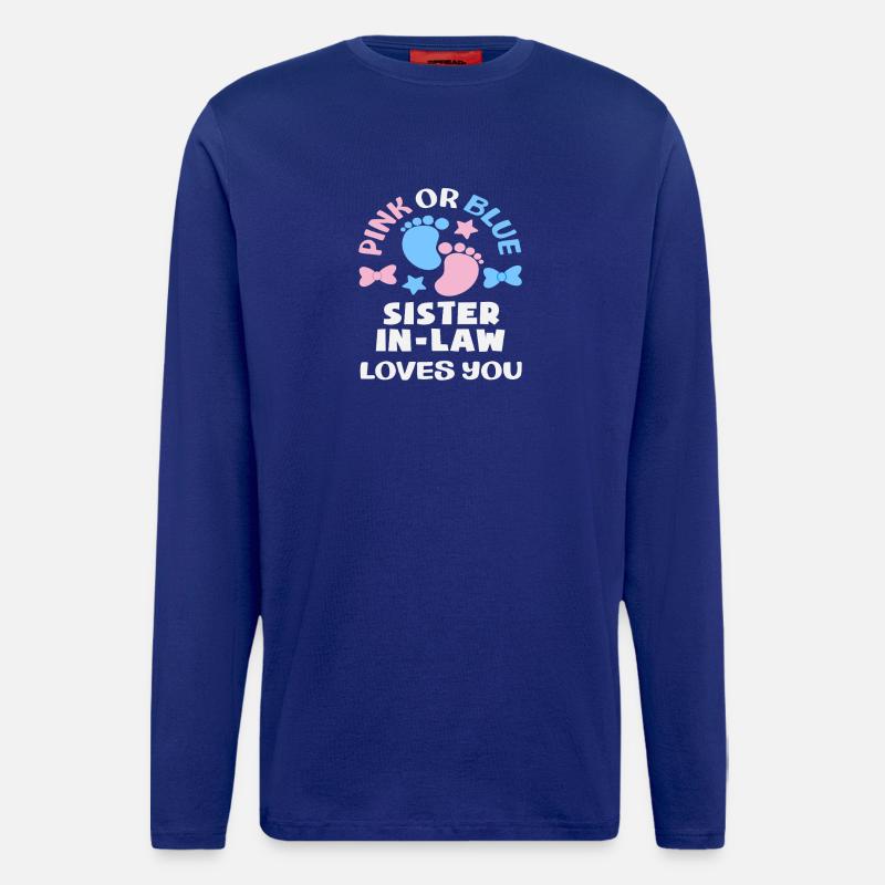Pink Oder Blau Stiefschwester Gender Reveal - Langarmshirt - made by SPREAD  - Iconic Blue