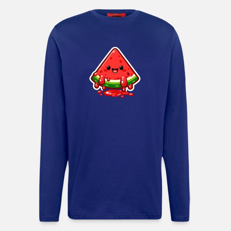 Fröhliche Wassermelone Slice - Langarmshirt - made by SPREAD  - Iconic Blue