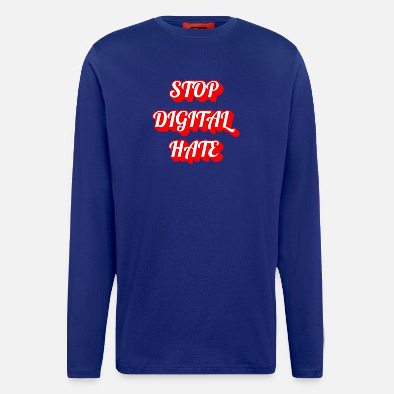 Stop Digital Hate – Statement gegen Cybermobbing & - Langarmshirt - made by SPREAD  - Iconic Blue