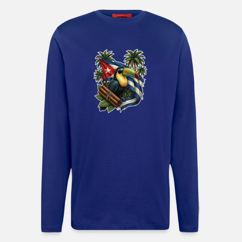 Kuba Tukan Zigarre - Langarmshirt - made by SPREAD  - Iconic Blue