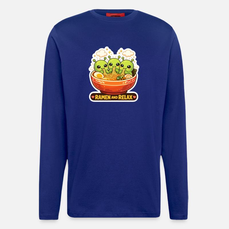 Ramen und Relax Aliens - Langarmshirt - made by SPREAD  - Iconic Blue