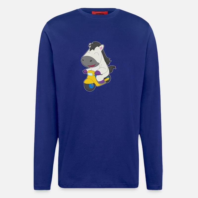 Pferd Motorroller - Langarmshirt - made by SPREAD - Iconic Blue