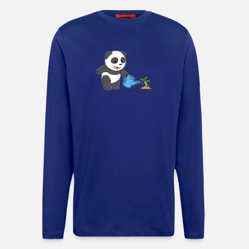 Panda Pandabär Gärtner Gießkanne - Langarmshirt - made by SPREAD  - Iconic Blue