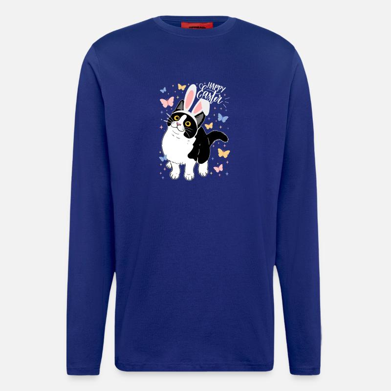 Easter Cat with Bunny Ears - Longsleeve - made by SPREAD  - Iconic Blue