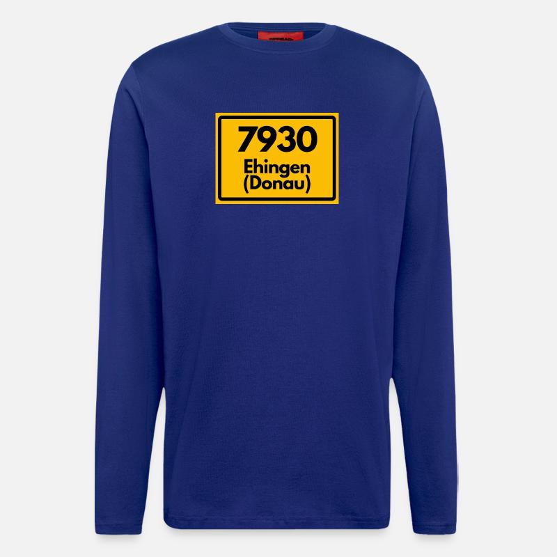 ALTE POSTLEITZAHL PLZ RETRO 7930 EHINGEN DONAU  - Langarmshirt - made by SPREAD  - Iconic Blue