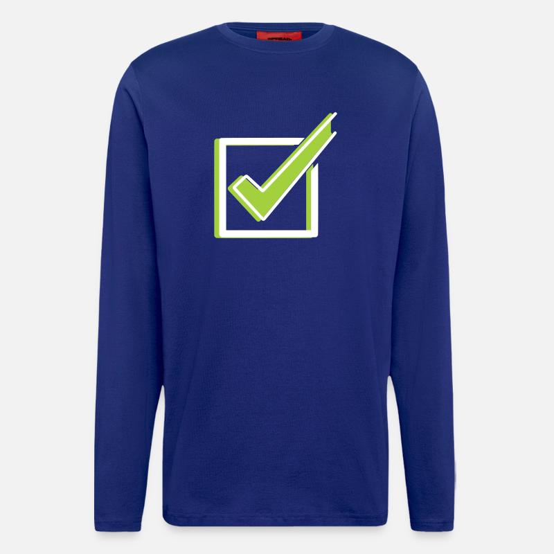 Häkchen Box Check 3D Outline - Langarmshirt - made by SPREAD - Iconic Blue