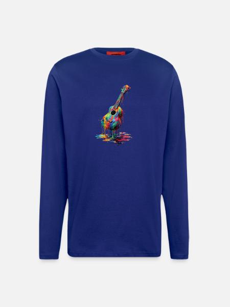 Ukulele with dripping paint - Longsleeve - made by SPREAD - Iconic Blue