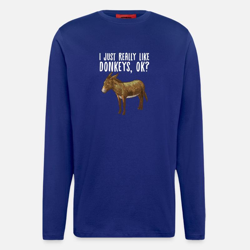 Whimsical Donkey Graphic Tee - Longsleeve - made by SPREAD  - Iconic Blue