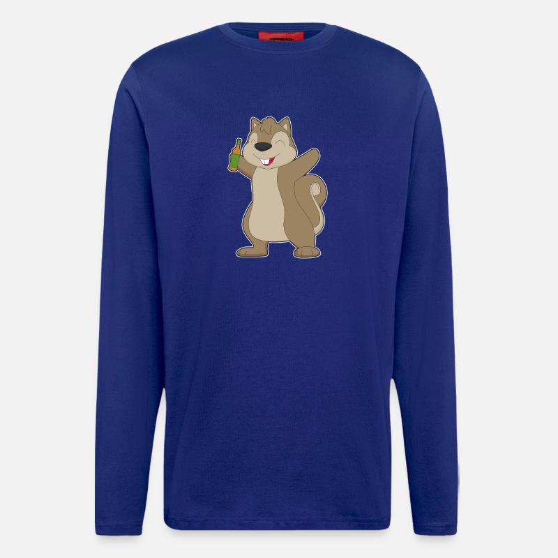 Eichhörnchen Flasche Bier - Langarmshirt - made by SPREAD  - Iconic Blue