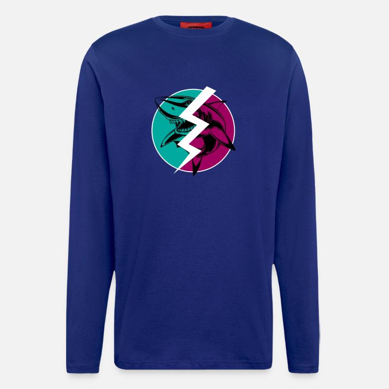 Elektrischer Split Shark - Langarmshirt - made by SPREAD  - Iconic Blue