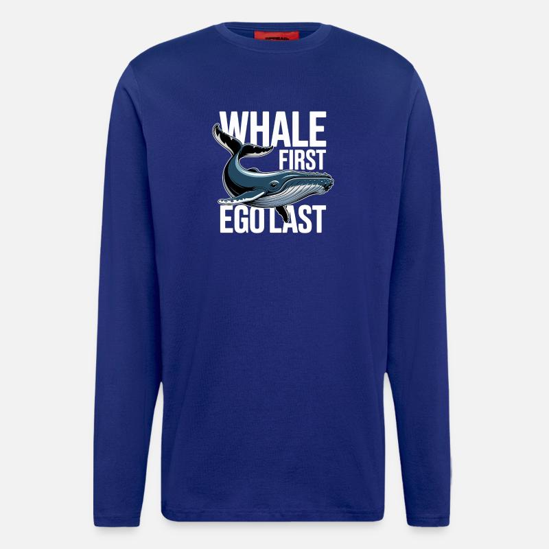WHALE FIRST • EGO LAST #2 - Langarmshirt - made by SPREAD  - Iconic Blue