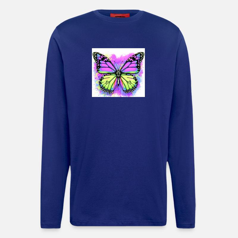 papillon - Manches longues bio décontracté fabriqué en UE - Iconic Blue