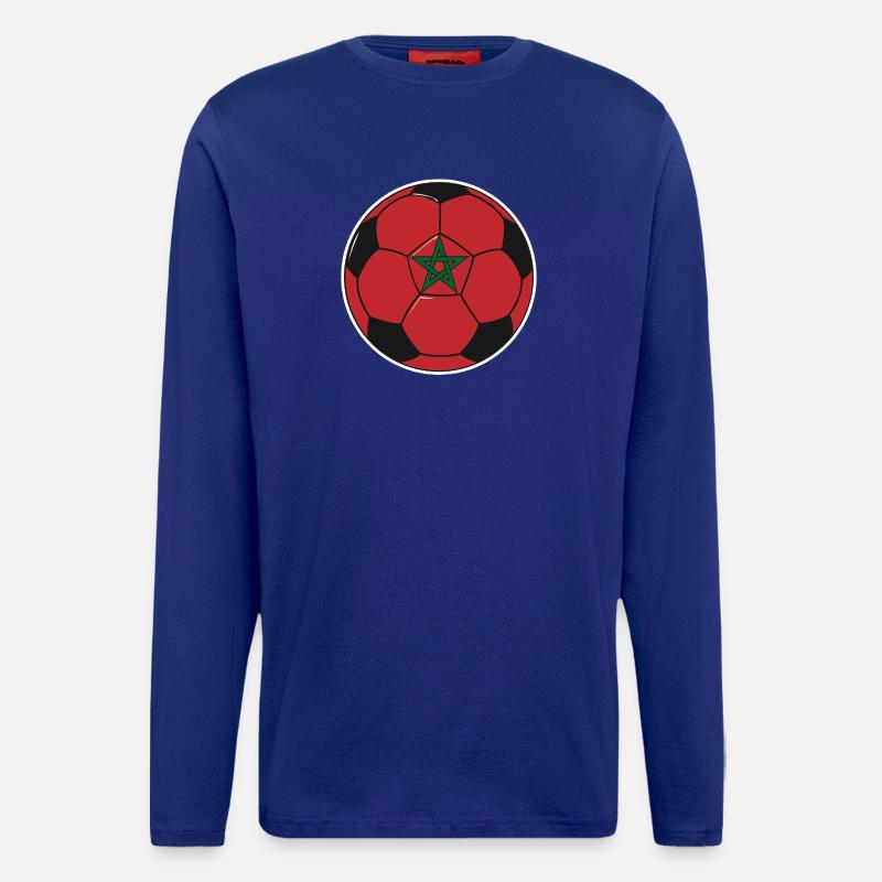 Fußballmannschaft Marokko - Langarmshirt - made by SPREAD  - Iconic Blue