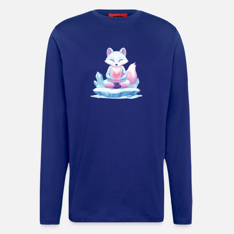 Pastell-Eisfuchs mit Herz - Langarmshirt - made by SPREAD  - Iconic Blue