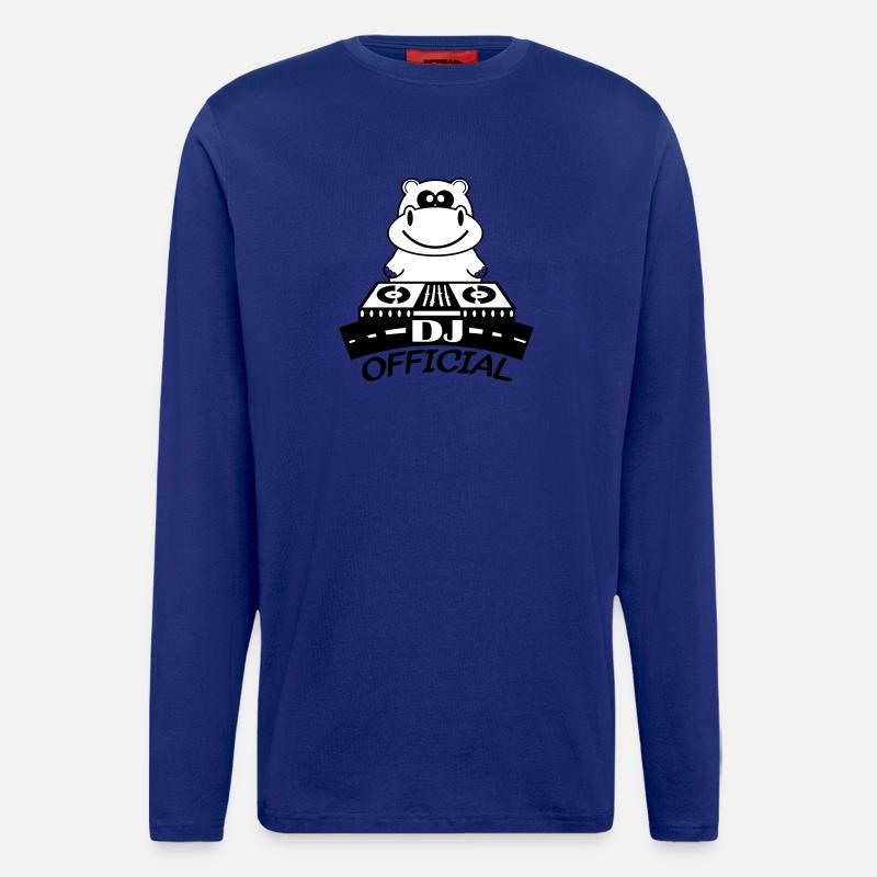 hippo_dj_design2 - Manches longues bio décontracté fabriqué en UE - Iconic Blue