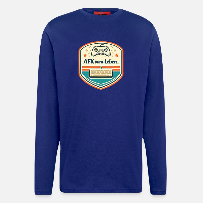 AFK vom Leben Retro Badge - Langarmshirt - made by SPREAD  - Iconic Blue