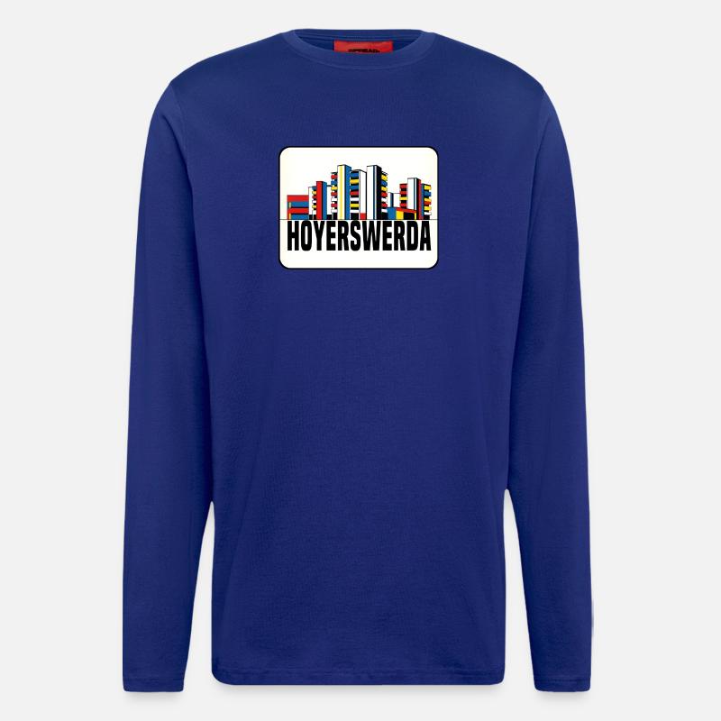 Hoyerswerda Plattenbau - Langarmshirt - made by SPREAD  - Iconic Blue