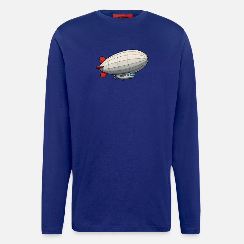 Luftschiff Cartoon Zeppelin - Langarmshirt - made by SPREAD  - Iconic Blue
