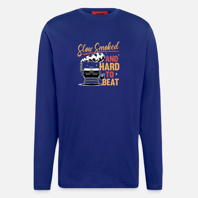 BBQ Grilling Meat Smoking Barbecue - Langarmshirt - made by SPREAD  - Iconic Blue