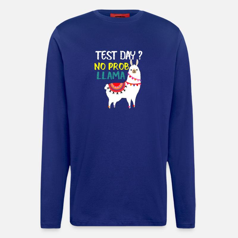 Test Day No Prob Llama - Longsleeve - made by SPREAD  - Iconic Blue