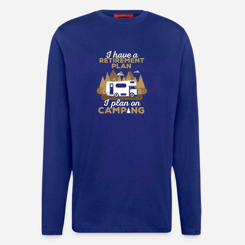 Ruhestands-Campingplan - Langarmshirt - made by SPREAD - Iconic Blue