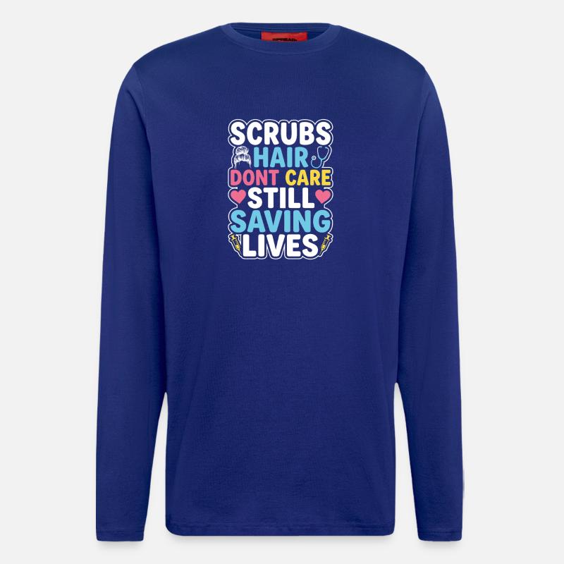 Night Shift Nurse, Tired - Longsleeve - made by SPREAD  - Iconic Blue