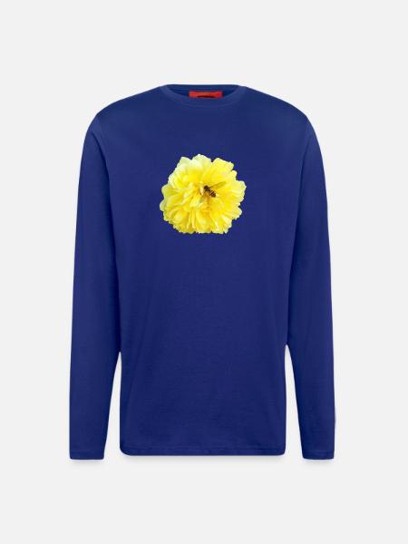 Yellow_Rose_-_Bee_Nature_Photography - Longsleeve - made by SPREAD  - Iconic Blue