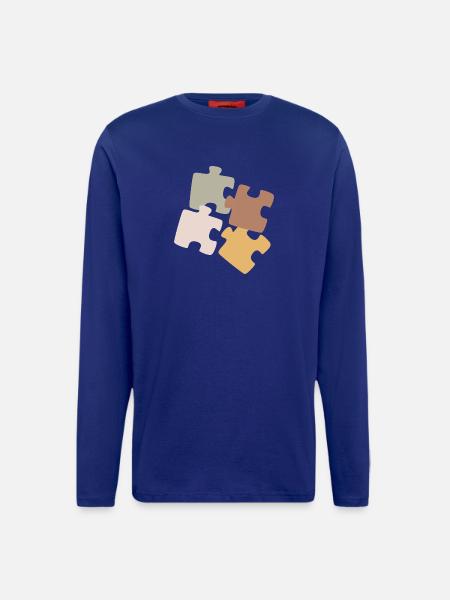 Puzzle Patchwork Vielfalt - Langarmshirt - made by SPREAD - Iconic Blue