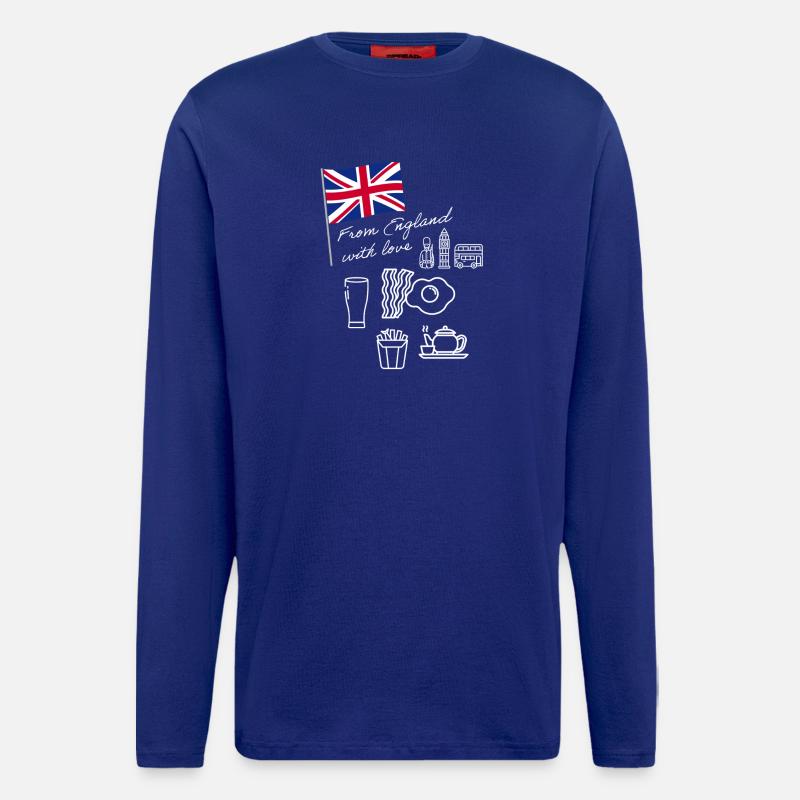EXANGLIA (White) - Longsleeve - made by SPREAD  - Iconic Blue