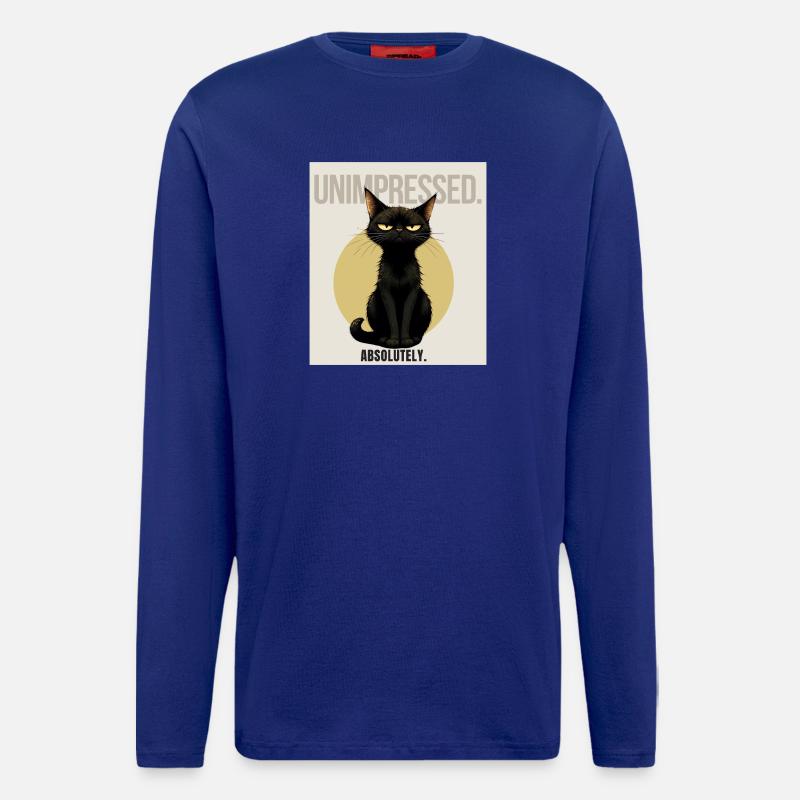 Unimpressed. – Sarcastic Black Cat Design - Langarmshirt - made by SPREAD - Iconic Blue