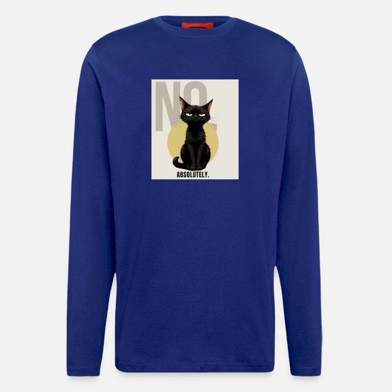 NO. – Sarcastic Black Cat Design - Longsleeve - made by SPREAD  - Iconic Blue